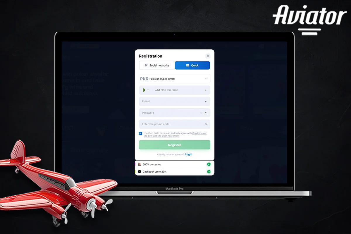 Information on the Aviator registration process