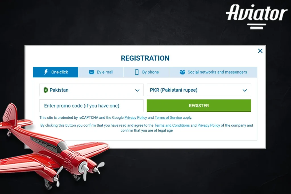 Registration by One Click in Aviator